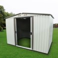 thumbnail image 6 of Ainfox 8' x 6' Steel Storage Shed Backyard Lawn Building Garage, White and Gray, 6 of 11