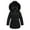 Black, variant on Girls' down Jackets Mid Length Faux Fu𝐫 Hooded Winter Coats Windproof Mock Stand Collared Jackets Teen Girls Cute Outerwear
