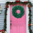 thumbnail image 3 of 1Pc Artificial Spruce Christmas Wreath for Front Door,Christmas Green Artificial Wreath DIY Faux Plain Wreath Green Farmhouse Cabinet Wreath Indoor Outdoor Wall Christmas Party Decoration,30cm,11.81", 3 of 7