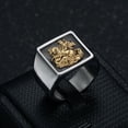 thumbnail image 2 of New Vintage Men's 14K White Gold ring Special Design knight fashion Ring For Men Chic Fancy Jewelry, 2 of 7