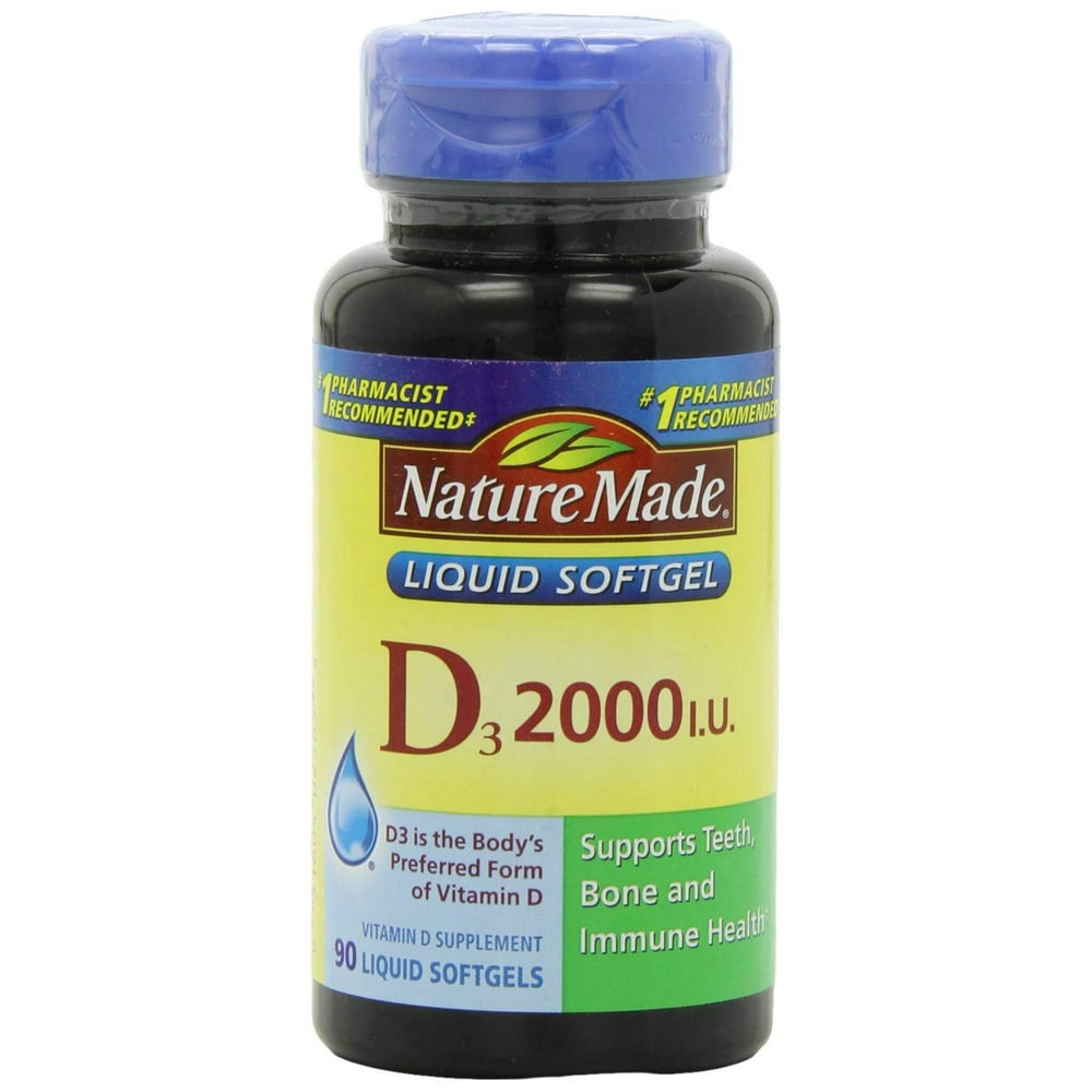 Nature Made Vitamin D3 2000 IU (50 mcg) Softgels, 90 Ct
