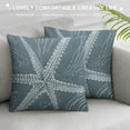 thumbnail image 3 of PRATYUS   Coastal Pillow Covers , Seafoam Blue Starfish Throw Pillow Covers Beach Pillowcase Nautical Decor for Indoor Outdoor Home Sofa Bedroom Living Room White, 3 of 5