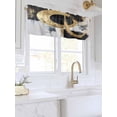 thumbnail image 3 of Valances for Windows Abstract Gold Black Rod Pocket Cafe Window Treatments Valance Curtains for Kitchen Bathroom Laundry Basement Windows 60"x18", 3 of 9