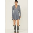 thumbnail image 2 of Free People Women's All Yours Long Sleeve Mini Dress Light Blue Medium  US, 2 of 4