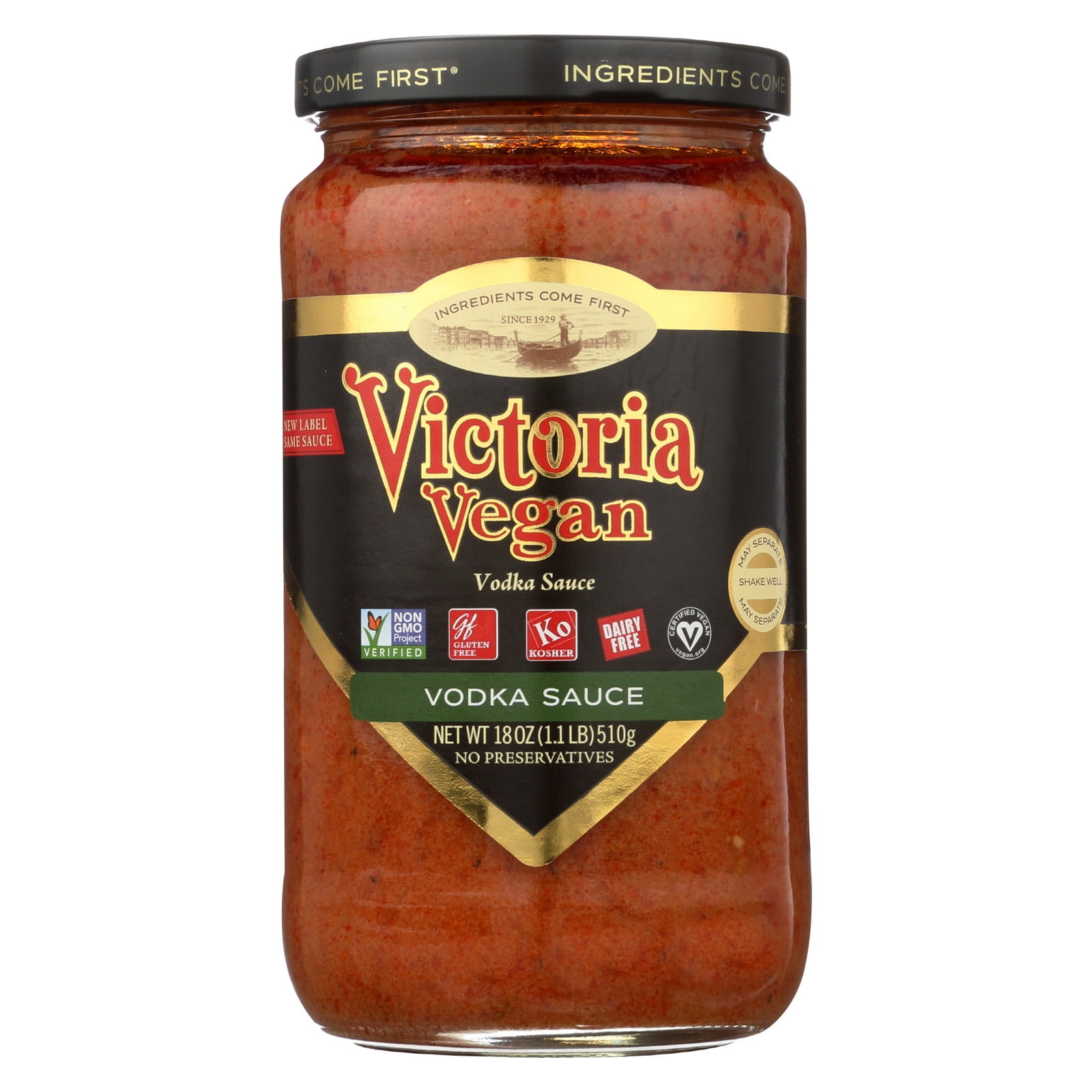 Victoria Pasta Sauce - Vegan Vodka - Case of 6 - 18 fl oz ...