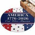 thumbnail image 2 of Large Round Rug 8Ft, America Flag Non-Slip Washable Circle Rugs Carpet, Red Blue White Star Independence Day Indoor Outdoor Rug Floor Mats Throw Runner for Bedroom Living Room Bathroom, 2 of 8