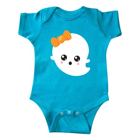 

Inktastic Cute Ghost Ghost Wearing Ribbon Halloween Gift Baby Girl Bodysuit