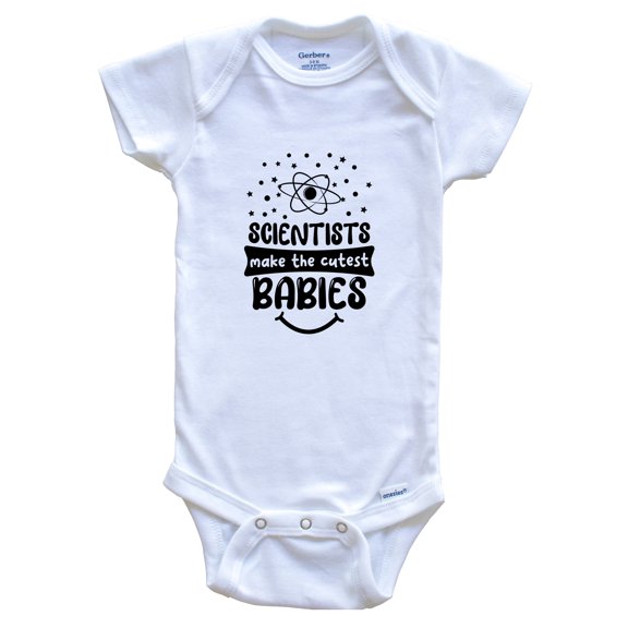 Scientists Make the Cutest Babies Funny Science Baby Bodysuit, 0-3 months white