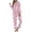 Pink, variant on Festive Holiday Print Women's Long Sleeve Pajama Set with Button Front and Pockets for Cozy Home Sleepwear Comfort