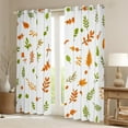 thumbnail image 2 of Manfei Orange Green Leaf Blackout Curtains Set of 2 (52x84 Each), Fall Autumn Plant Window Curtains, Teens Kids Child Curtains and Drapes, Curtains and Drapes Room Decor, 2 of 6