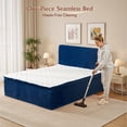 thumbnail image 5 of Toject Queen Size Bed with Memory Foam Mattress, Soft Bed with Matching Headboard, Medium Firm Mattress in a Box, No Assembly Required and No Bed Frame Needed, Bedrooms, Apartment, Blue, 5 of 14