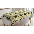 thumbnail image 1 of Pirate Tablecloth, Sea Doodle Pattern Ship Crab Seahorse Treasure Island Starfish, Rectangle Satin Table Cover Accent for Dining Room and Kitchen, 60" X 90", Earth Yellow and Black, by Ambesonne, 1 of 2