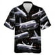 thumbnail image 4 of Camisas gráficas de aviones con estampado completo para hombres, camisa hawaiana de playa informal a la moda con diseño de avión, blusa de solapa de manga corta para hombres de la Fuerza Aérea, 4 of 5
