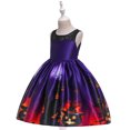 thumbnail image 1 of LOVZFMLL Robe pour Enfants Sans Manches Col Rond Imprimé Citrouille Halloween Robe de Jeu de Rôle Robe Décontractée Sans Manches Col Rond, 1 of 4