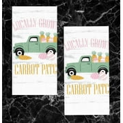 Kitchen Towels Easter Carrot Patch 2-Pack Set White Dual Sided Dishtowels Cuisinart