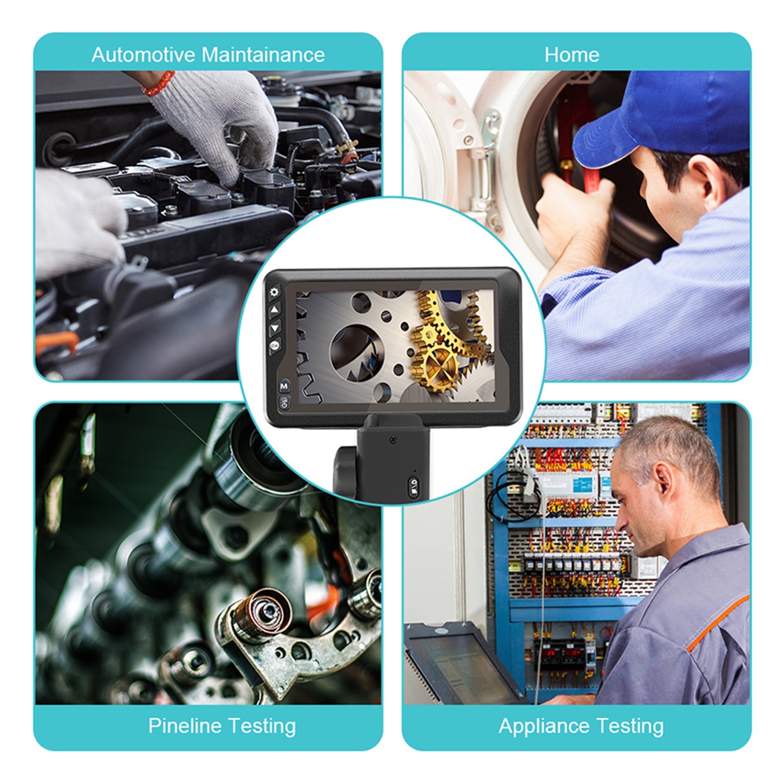 Two-Way Articulating Borescope Videoscope Inspection Camera with 8MM 4.5 "LCD Monitor for Automotive Aircraft Mechanics , User-Friendly Borescopes