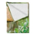 thumbnail image 2 of Mushroom Soft Flannel Fleece Throw Blanket, Close up Image of Plantation on Grass Edible, Cozy Plush for Indoor and Outdoor Use, 70" x 90", Sand Brown Dark Sepia, by Ambesonne, 2 of 5