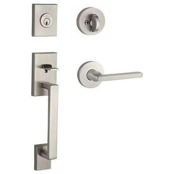 Baldwin Sc.Lajxsqu.R.Crr.Smt La Jolla Smartkey Single Cylinder Keyed Entry Handleset -