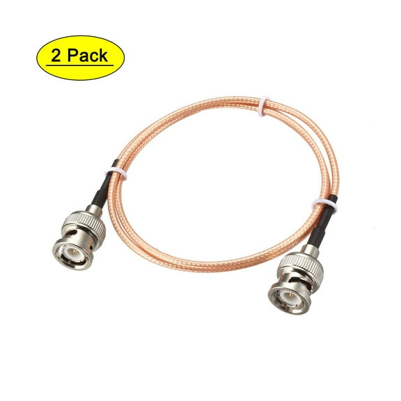 Uxcell BNC Male to BNC Male Coax Cable RG316 RF Coaxial Cable 50 ohm 2 Ft 2 Pack