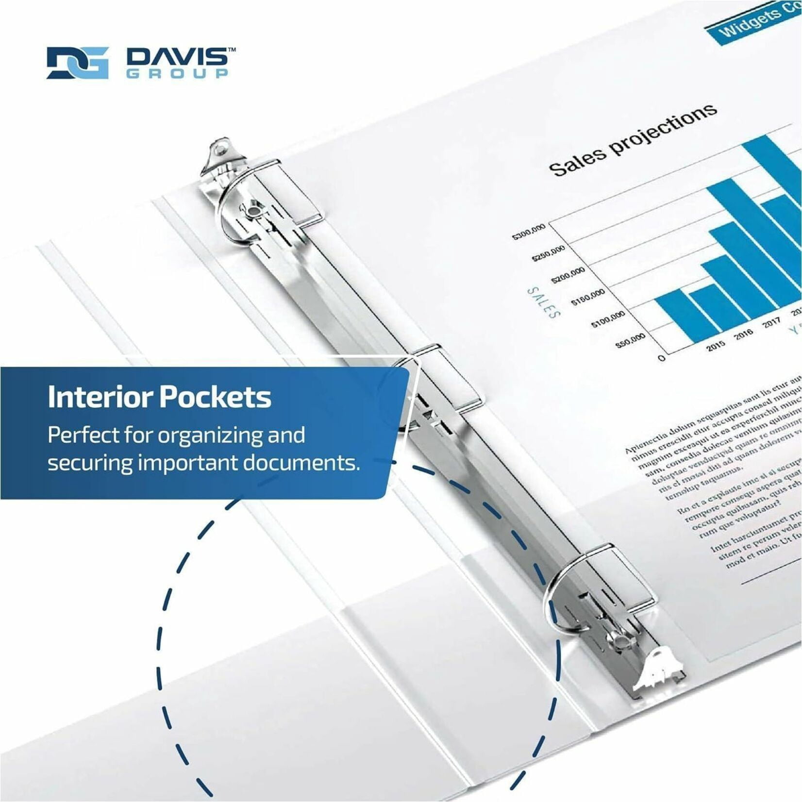 Davis Group Easyview Premium, Angle D Ring, Customizable, View Binder, 4 Pack (White, 5")