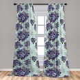 thumbnail image 2 of Vintage Window Curtains, Detailed Colorful Flowers Leaves Pattern Floral Theme Illustration, Lightweight Decor 2-Panel Set with Rod Pocket, Pair of - 28"x84", Pale Purple and Sage Green, by Ambesonne, 2 of 3