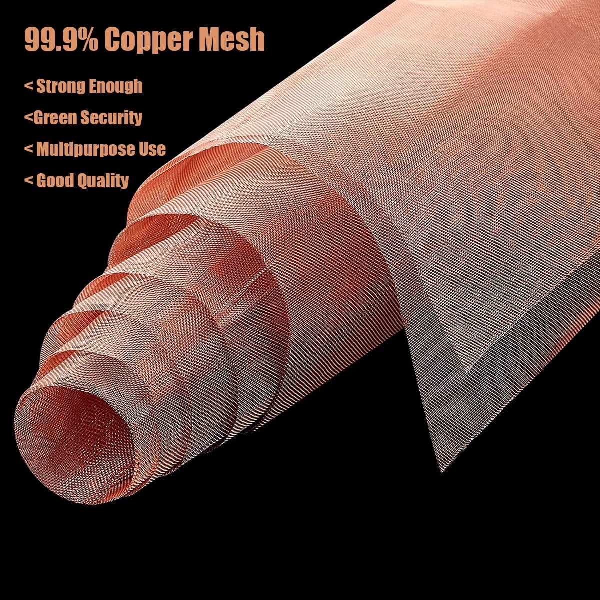 1 Pack 10 Mesh 99.9% Pure Copper Screen Woven Mesh Screen, Copper Mesh Cloth Fine Mesh,19.68x39.37 Inch