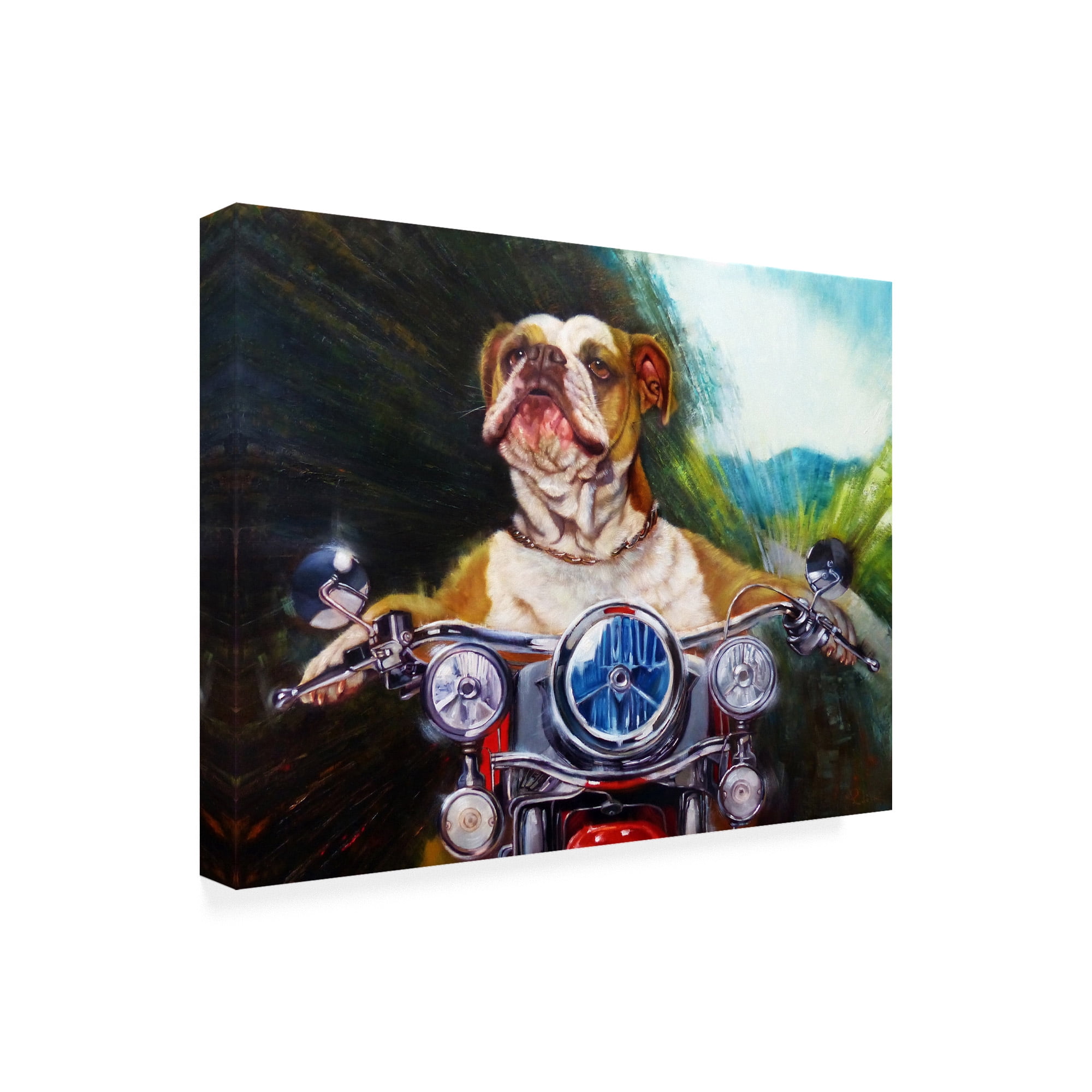 Trademark Fine Art 'Born To Be Wild Bulldog' Canvas Art by Lucia Hefferna