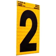 (2 pack) HY-KO 4 Yellow Self-Adhesive Reflective Number 2