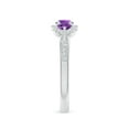 thumbnail image 3 of ANGARA Natural 0.25 Ct. Amethyst with Diamond Classic Ring in 14K White Gold for Women (Ring Size: 11), 3 of 9