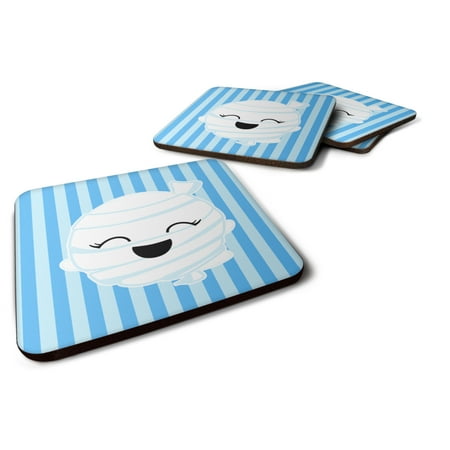

Carolines Treasures BB6960FC Halloween Ghost Mummy Foam Coaster Set of 4 3 1/2 x 3 1/2 multicolor