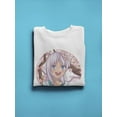 thumbnail image 3 of Cute Anime Girl Long Hair Sweatshirt Women -Image by Shutterstock, Female x-Large, 3 of 4