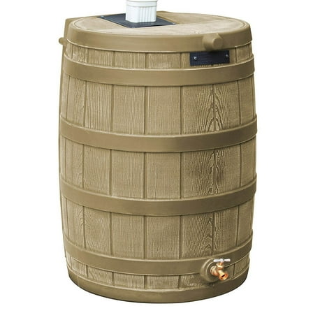 Good Ideas Rain Wizard 50 Gallon Plastic Rainwater Collection Barrel