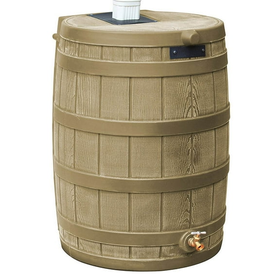 Good Ideas Rain Wizard 50 Gallon Plastic Rainwater Collection Barrel