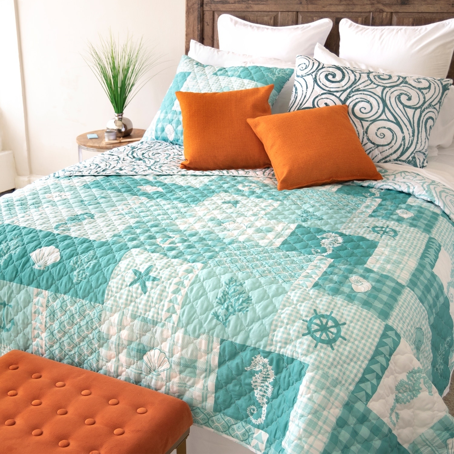 American Heritage Textiles Your Lifestyle by Donna Sharp Seahorse Grid