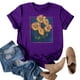 thumbnail image 4 of Ploknplq Plus Size Graphic Tees for Women,Shirts for Women,T Shirts for Women,Dandelion Graphic T Shirts Teen Cute Sunflower Print Tops,Graphic T-shirts,Beach Vacation Clothes for Women Purple 3XL, 4 of 4