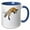 Blue/White, variant on 3drose, Usa, Wy, Yellowstone. Red Fox Leaping Through the Snow After Rodent., 11oz Mug