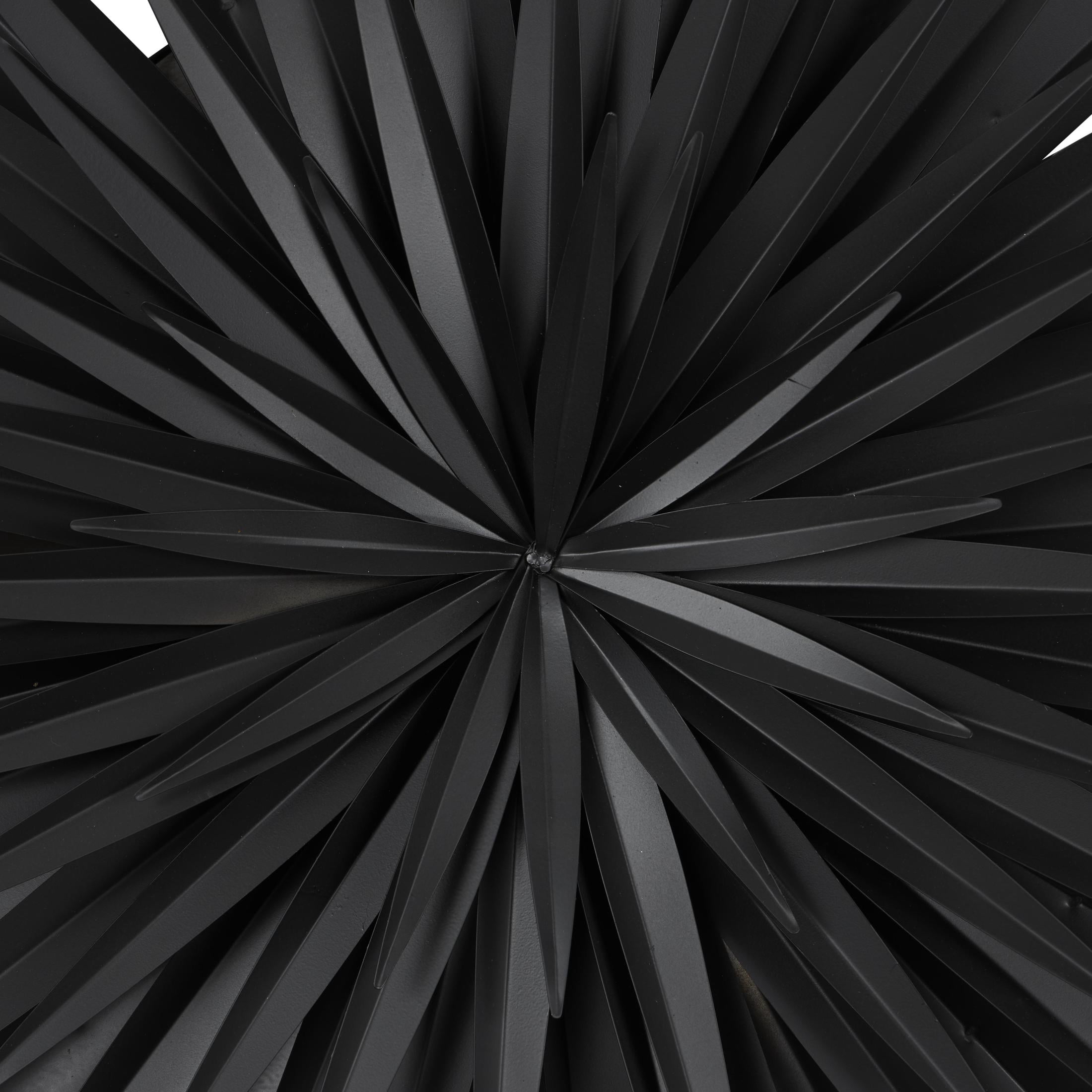 DecMode Black Metal Large Layered 3D Sunburst Wall Decor