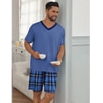 thumbnail image 3 of Ekouaer Men's Pajama Sets Shorts Short Sleeve Pj Sets Loungewear Lightweight Lounge Sets with Pockets, 3 of 6