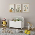 thumbnail image 4 of Toy Box Storage, Wooden Organizer Storage Chest with Safety Hinged Lid, Toy Chest Organizer for Playroom, Multi-Functional Storage Bench, White, 4 of 7