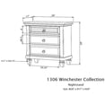 thumbnail image 5 of Alpine Furniture 1306-W-NS Table de Chevet Ferme Winchester, Blanc, 5 of 5