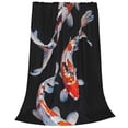 thumbnail image 2 of Fotbe Tricolor Koi Fish Trio Manta de Franela Acolchonada con Estampado, Súper Suave y Esponjosa, Extra Grande para Sofá, Cama, Uso Todo el Año-80"x60", 2 of 7