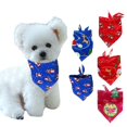 thumbnail image 4 of Toalla navideña de algodón para mascotas, bufanda triangular para perros y gatos con estampado, 4 of 4