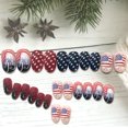 thumbnail image 3 of Día de la Independencia Prensa en uñas cortas patrióticas uñas postizas pegamento de almendras en uñas postizas, cubierta completa cuadrada uñas artificiales decoración de uñas para mujeres 4 de julio, 3 of 6