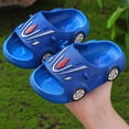 thumbnail image 2 of TOWED22 Slides for Kids, Toddler Pillow Slippers Shower Bathroom Non-Slip Open Toe Soft Comfy Thick Sole Cozy Boys Girls Home House Cloud Cushion Slide Sandals(Blue,9), 2 of 5