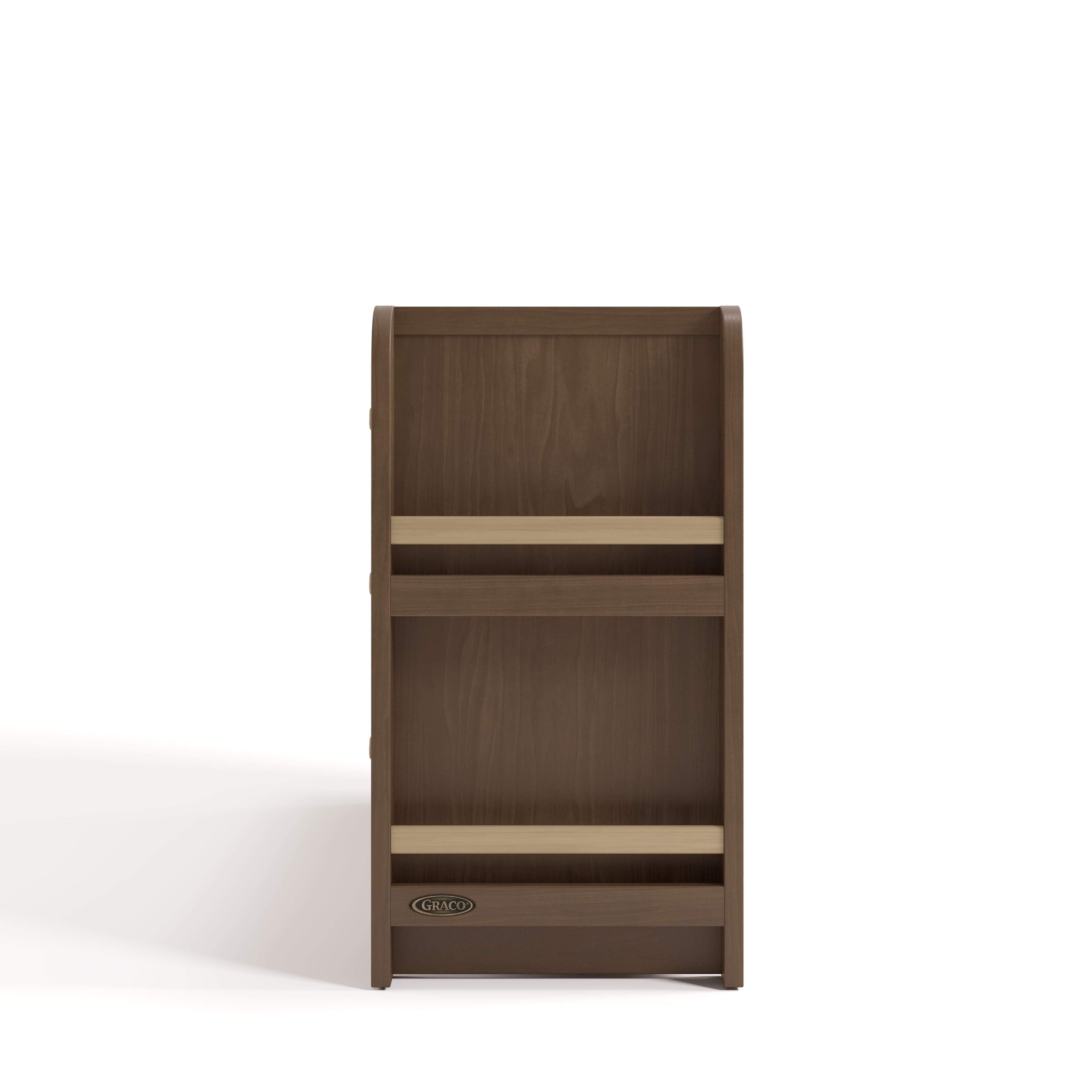 Graco Read-with-Me 6 Drawer Chest with Bookshelves, Hazelnut with Driftwood