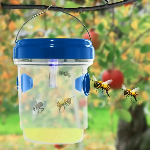 Wasp Trap Outdoor Hanging Solar Powered Waterproof Non- Bee Hornet Traps B
