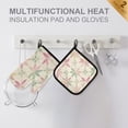 thumbnail image 4 of Yayeee Oven Mitts and Pot Holder Set of 2 Heat Resistant Kitchen Gloves Baking Hot Pad, Light Pink Geometric, 4 of 5