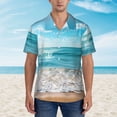 thumbnail image 2 of Teaboi Sunny Ocean Waves for Men's Short Sleeve Hawaiian Shirt, Button Down Shirt for Beach Vacation,Small, 2 of 7