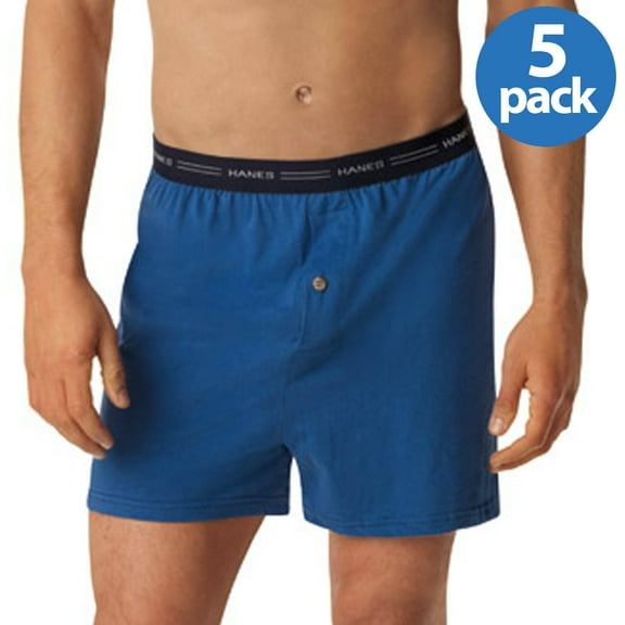 Hanes Big Men's FreshIQ Comfort Flex Waistband Knit Boxer 5-Pack, 2XL