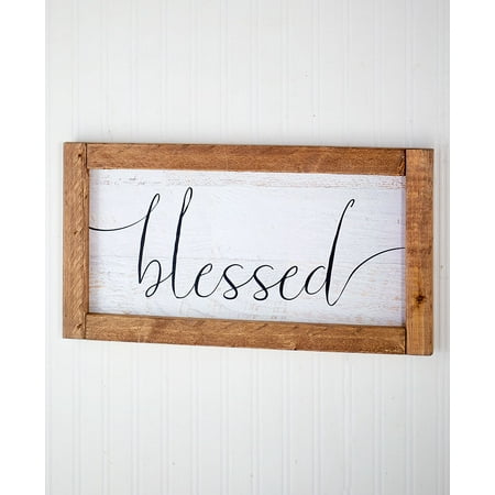 - Rustic Home Framed Wall Signs - Blessed